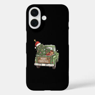 Kerstmis Vintage Truck Prettig Kerstfeest Mannen V iPhone 16 Hoesje