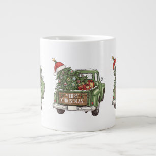 Kerstmis Vintage Truck Prettig Kerstfeest Mannen V Grote Koffiekop
