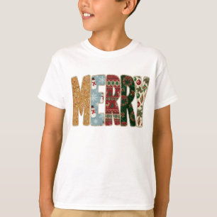 Kerstmis Vintage Trui Letters Kerstman & T-shirt