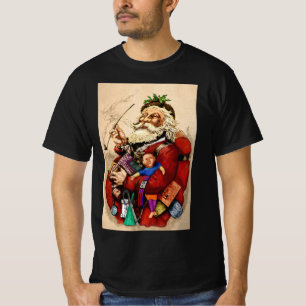 Kerstmis vintage, Victoriaanse Kerstman Pijp Speel T-shirt