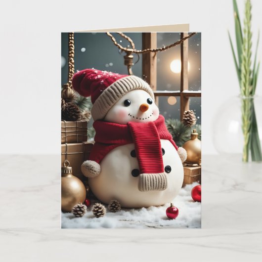 Kerstmis vintage - Vouwbare kerstkaart Kaart (Voorkant)