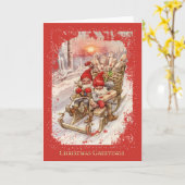 Kerstmis vintage - Wenskaart Kaart (Gele Bloem)