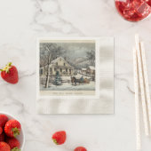 Kerstmis Vintage, Winter, Feestelijke Papieren Ser Servet (Insitu)