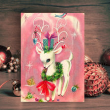 Kerstmis Vintage Witte Rendieren