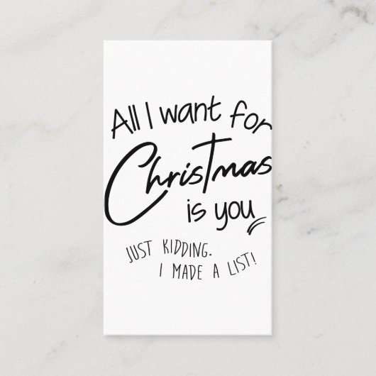 Kerstmis Visitekaartje (Voorkant)