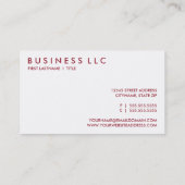 Kerstmis. Visitekaartje (Achterkant)