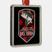 Kerstmis Vist Citaat Rood Geplakt Logo Metalen Ornament (Rechts)