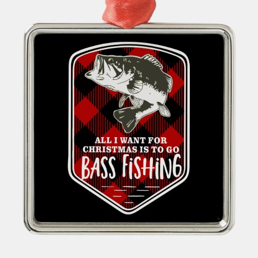 Kerstmis Vist Citaat Rood Geplakt Logo Metalen Ornament (Voorkant)