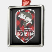 Kerstmis Vist Citaat Rood Geplakt Logo Metalen Ornament (Links)