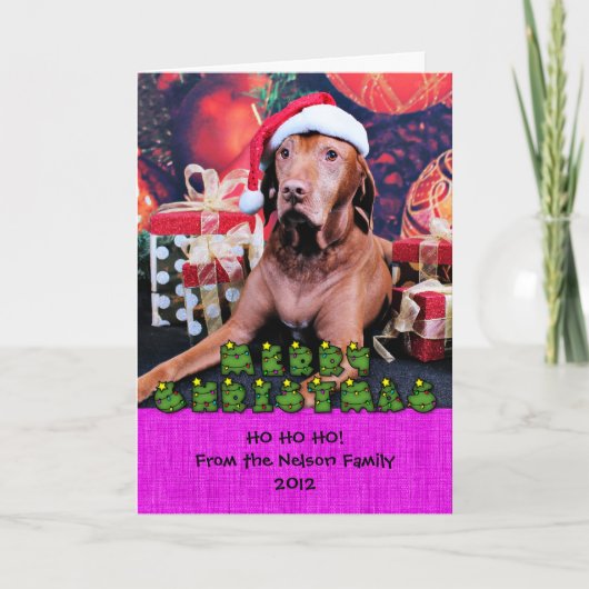 Kerstmis - Vizsla - Budda Feestdagen Kaart (Voorkant)