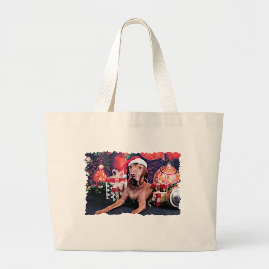 Kerstmis - Vizsla - Budda Grote Tote Bag (Voorkant)