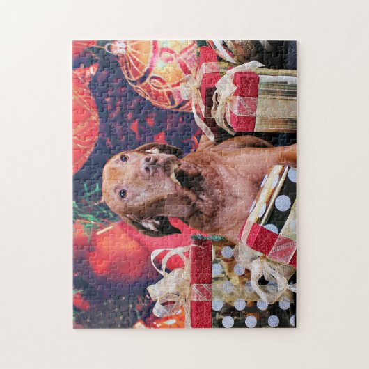 Kerstmis - Vizsla - Budda Legpuzzel (Verticaal)