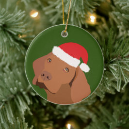 Kerstmis Vizsla Dog Keramisch Ornament