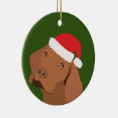 Kerstmis Vizsla Dog Keramisch Ornament (Rechts)