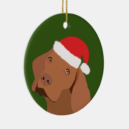 Kerstmis Vizsla Dog Keramisch Ornament (Rechts)