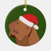 Kerstmis Vizsla Dog Keramisch Ornament (Voorkant)
