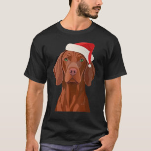 Kerstmis Vizsla Santa op Kerstmis Vizsla T-shirt