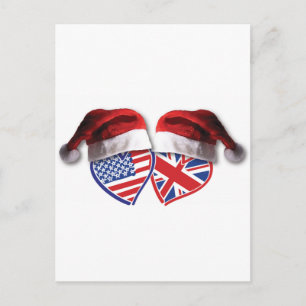 Kerstmis VK VS Hartjes Feestdagenkaart