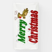 Kerstmis Vliegende Rendeer typografie Spandoek (Verticaal)