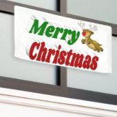 Kerstmis Vliegende Rendeer typografie Spandoek (Buitenkant Gebouw)