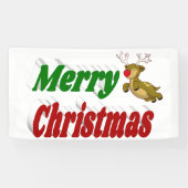 Kerstmis Vliegende Rendeer typografie Spandoek (Horizontaal)