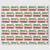 Kerstmis Vliegende Renden typografie Cadeaupapier (Vlak)