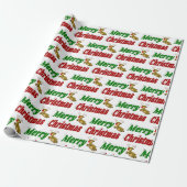 Kerstmis Vliegende Renden typografie Cadeaupapier (Uitgerold)