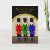 Kerstmis, voedingskrakers op het podium, onze thui kaart (Voorkant)