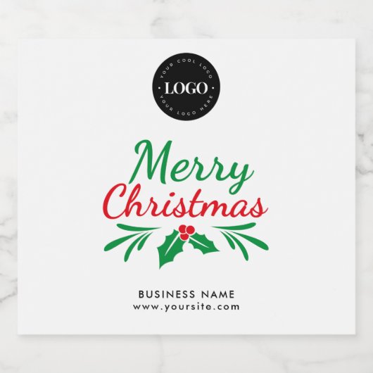 Kerstmis Voeg aangepaste Logo- en tekstbedrijf toe Sparkling Wijnetiket (Enkel label)
