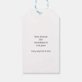 Kerstmis Voeg één foto toe Zwart & Wit Custom Cadeaulabel (Achterkant)