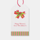 Kerstmis Voeg je eigen foto rood groen cadeau labe Cadeaulabel (Achterkant)