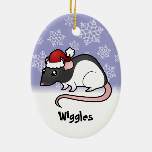 Kerstmis (voeg je huisdiernaam toe) keramisch ornament (Achterkant)