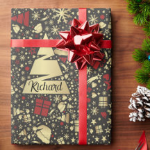 Kerstmis Voeg Naam Boom Cadeaus in Rood