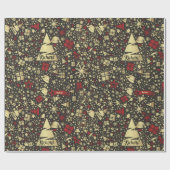 Kerstmis Voeg Naam Boom Cadeaus in Rood Cadeaupapier (Vlak)