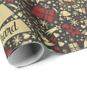 Kerstmis Voeg Naam Boom Cadeaus in Rood Cadeaupapier (Rol Hoek)