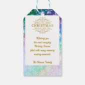 Kerstmis Voeg Uw Afbeelding en Naam, Sneeuwvlok Cadeaulabel (Achterkant)