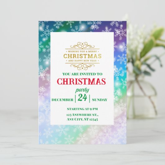 Kerstmis Voeg Uw Afbeelding en Naam, Sneeuwvlok Kaart (Staand voorkant)