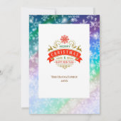 Kerstmis Voeg Uw Afbeelding en Naam, Sneeuwvlok Kaart (Achterkant)