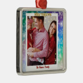 Kerstmis Voeg Uw Afbeelding en Naam, Sneeuwvlok Metalen Ornament (Rechts)