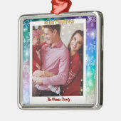 Kerstmis Voeg Uw Afbeelding en Naam, Sneeuwvlok Metalen Ornament (Links)