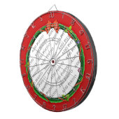 Kerstmis Voeg uw foto en rode achtergrond toe Dartbord (Voorkant Rechts)