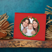 Kerstmis Voeg uw foto en rode achtergrond toe Fotoplaat (Zijkant)