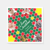 Kerstmis voeg zes foto's toe rood groenboek luiers servetten (Voorkant)