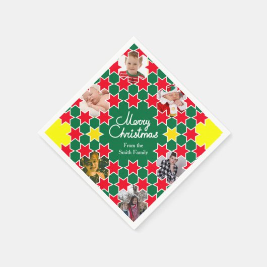 Kerstmis voeg zes foto's toe rood groenboek luiers servetten (Hoek)