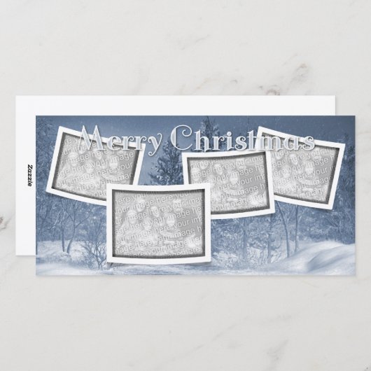 Kerstmis VOEGT UW Scène van de Sneeuw van FOTO'S Feestdagenkaart (Voorkant / Achterkant)