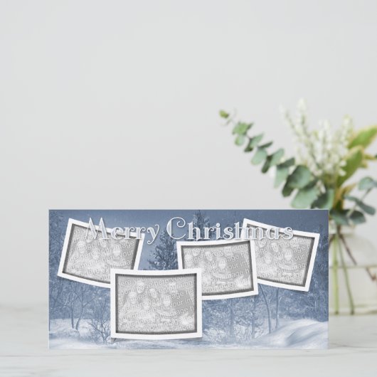 Kerstmis VOEGT UW Scène van de Sneeuw van FOTO'S Feestdagenkaart (Staand voorkant)