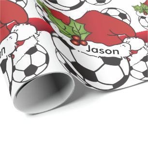 Kerstmis Voetbal  DIY-naam Cadeaupapier