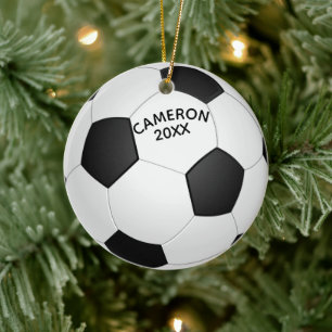 Kerstmis Voetbal en Schoen Keramisch Ornament