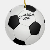 Kerstmis Voetbal en Schoen Keramisch Ornament (Voorkant)