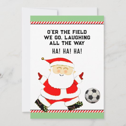 Kerstmis voetbal feestdagenkaart (Voorkant)